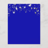 Budget royal blue zilsterstars trouwuitnodiging flyer (Achterkant)