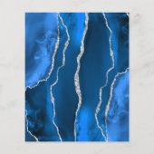 Budget Royal Blue Zilver Agaat Marmer Bruiloft (Achterkant)