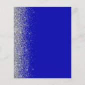 Budget Royal Blue Zilveren Glitter Rand Trouwmenu (Achterkant)
