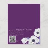 Budget Royal Paars Floral QR Evening Party Invite (Achterkant)