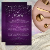 Budget Royal Paarse String Lights Bruiloft Menu