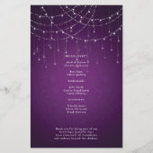 Budget Royal Paarse String Lights Trouwprogramma (Achterkant)