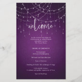 Budget Royal Paarse String Lights Trouwprogramma (Voorkant)