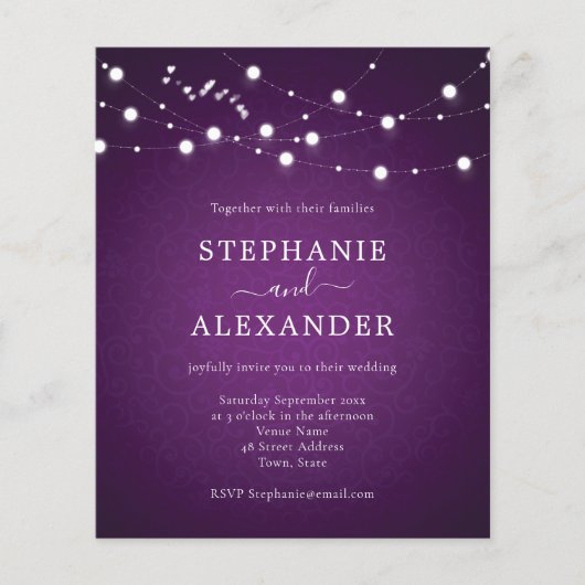 Budget Royal String Lights hoort Paarse bruiloft (Voorkant)