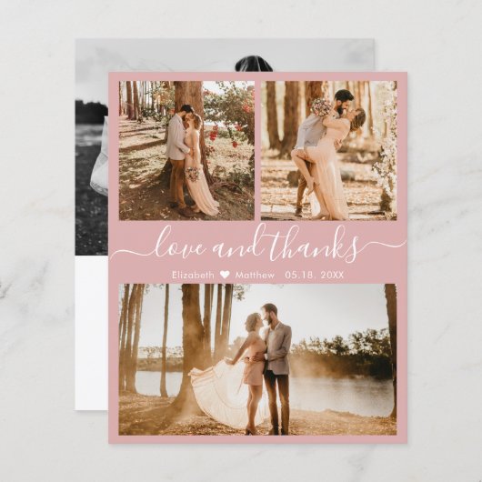 Budget Roze 3 Foto Collage Weddenschap Hartelijk d (Voorkant / Achterkant)