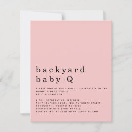 Budget roze achtertuin Baby Q BBQ Shower Invite