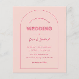 Budget roze Arch Moderne Vet Type Text Weddenschap Flyer