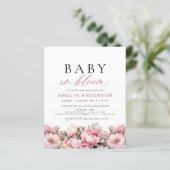 Budget Roze Baby in Bloom Baby shower Elegant (Staand voorkant)