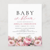 Budget Roze Baby in Bloom Baby shower Elegant (Voorkant)