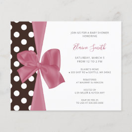 Budget Roze baby Shower Invitaties