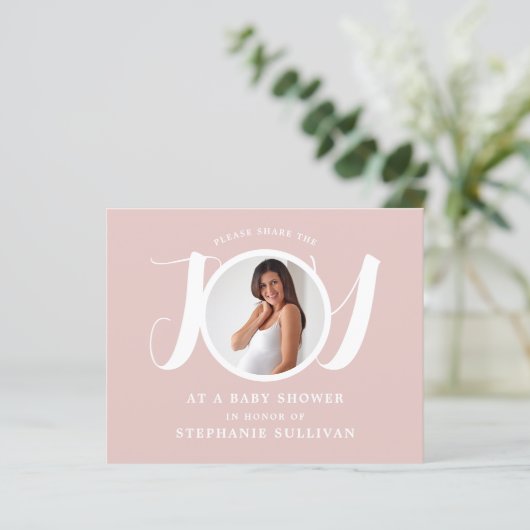 Budget roze Baby shower Uitnodiging (Staand voorkant)