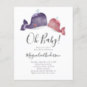 BUDGET Roze Baby shower Uitnodiging (Voorkant)