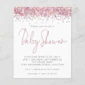 Budget roze Baby shower Uitnodiging (Voorkant)