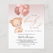 BUDGET roze ballon We kunnen bijna wachten Baby sh (Voorkant)