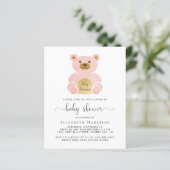 Budget roze Beer drive by Baby shower call (Staand voorkant)