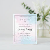 Budget roze Blauwgroen Waterverf Silver Wedding Ev (Staand voorkant)
