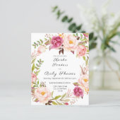 Budget roze bloeiend Blush Floral Baby shower (Staand voorkant)