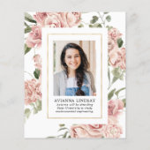 Budget Roze Bloem Foto Achterkant Afstudeerfeestje Flyer (Achterkant)