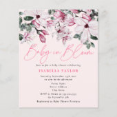 Budget Roze Bloemen Baby in Bloom Baby shower (Voorkant)