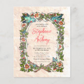 Budget   Roze Bloemen Bluebird Bruiloft (Voorkant)