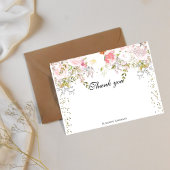 Budget roze bloemen Bridgerton bruidsdouche Bedankkaart