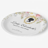 Budget roze bloemen Bridgerton bruidsdouche Papieren Bordje (Gekanteld)