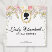 Budget roze Bloemen Bridgerton Vrijgezellenfeest Bedankjes Labels (Achterkant)