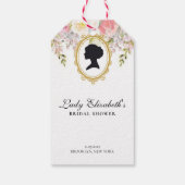 Budget roze Bloemen Bridgerton Vrijgezellenfeest Cadeaulabel (Achterkant)