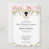 Budget roze Bloemen Bridgerton Vrijgezellenfeest Kaart (Voorkant)