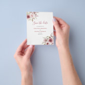 Budget Roze Bloemen Bruiloft Save The Date Flyer (Hand)