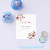 Budget Roze Bloemen Bruiloft Save The Date Flyer (Enkel)