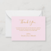 Budget roze bloemen Foto Baby Hartelijk dank Notitiekaartje (Achterkant)