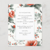 Budget Roze Bloemen Foto Kerst Kaart (Achterkant)