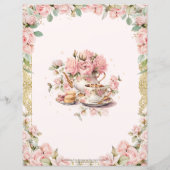 Budget Roze Bloemen High Tea Baby's zijn Sweet Sig (Achterkant)