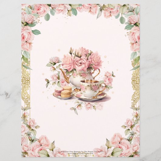 Budget Roze Bloemen High Tea Baby's zijn Sweet Sig (Achterkant)