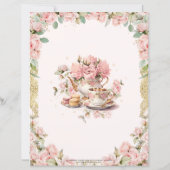 Budget Roze Bloemen High Tea Party Mors de Thee (Achterkant)