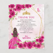 Budget Roze Bloemen Quinceañera Foto Dank u (Voorkant)