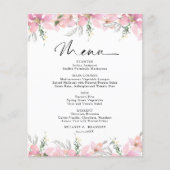 Budget Roze Bloemen Trouwmenu (Voorkant)