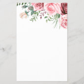 Budget roze bloemen waterverf huwelijksuitnodiging flyer (Achterkant)