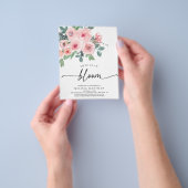 BUDGET Roze Bloemenliefde is in bloei Vrijgezellen Flyer (Hand)