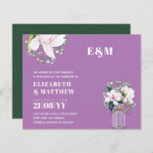 BUDGET Roze Bloemige Magnolia's Groene Trouw Uitno (Voorkant / Achterkant)