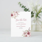 Budget Roze Bloemige Trouw Save The Date (Staand voorkant)