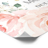 Budget Roze Bloemstuk Foto Funeral Herdenking Poster (Hoek)