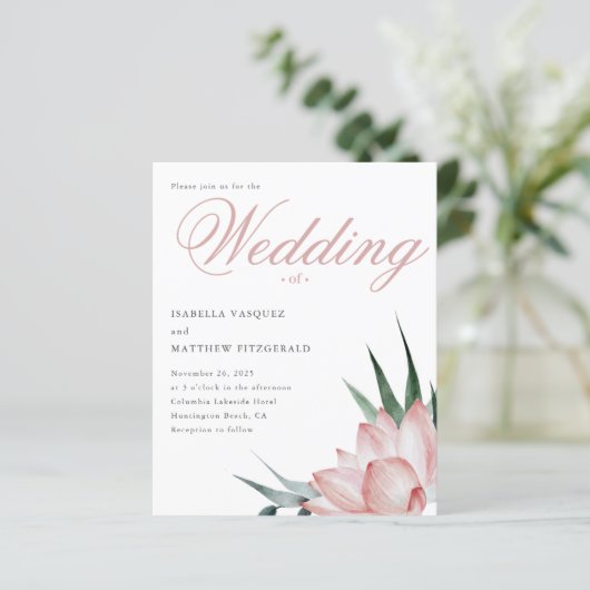 Budget roze bloesse Waterverf bruiloft (Staand voorkant)