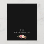 Budget roze Blooming Blush Floral Wedding V3 Black Flyer (Achterkant)
