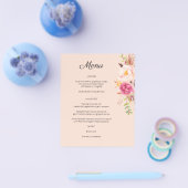 Budget Roze Blush Bloeiend Bloemstuk Menu- Roze Flyer (Enkel)