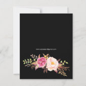 Budget Roze Blush Floral Black Wedding (Achterkant)