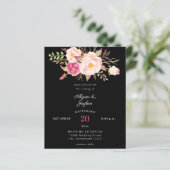 Budget Roze Blush Floral Black Wedding (Staand voorkant)