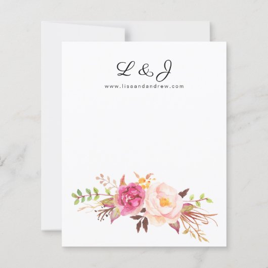 Budget Roze Blush Floral White 2 Weddenschap (Achterkant)