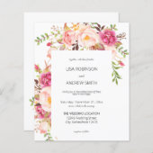 Budget Roze Blush Floral White 2 Weddenschap (Voorkant / Achterkant)